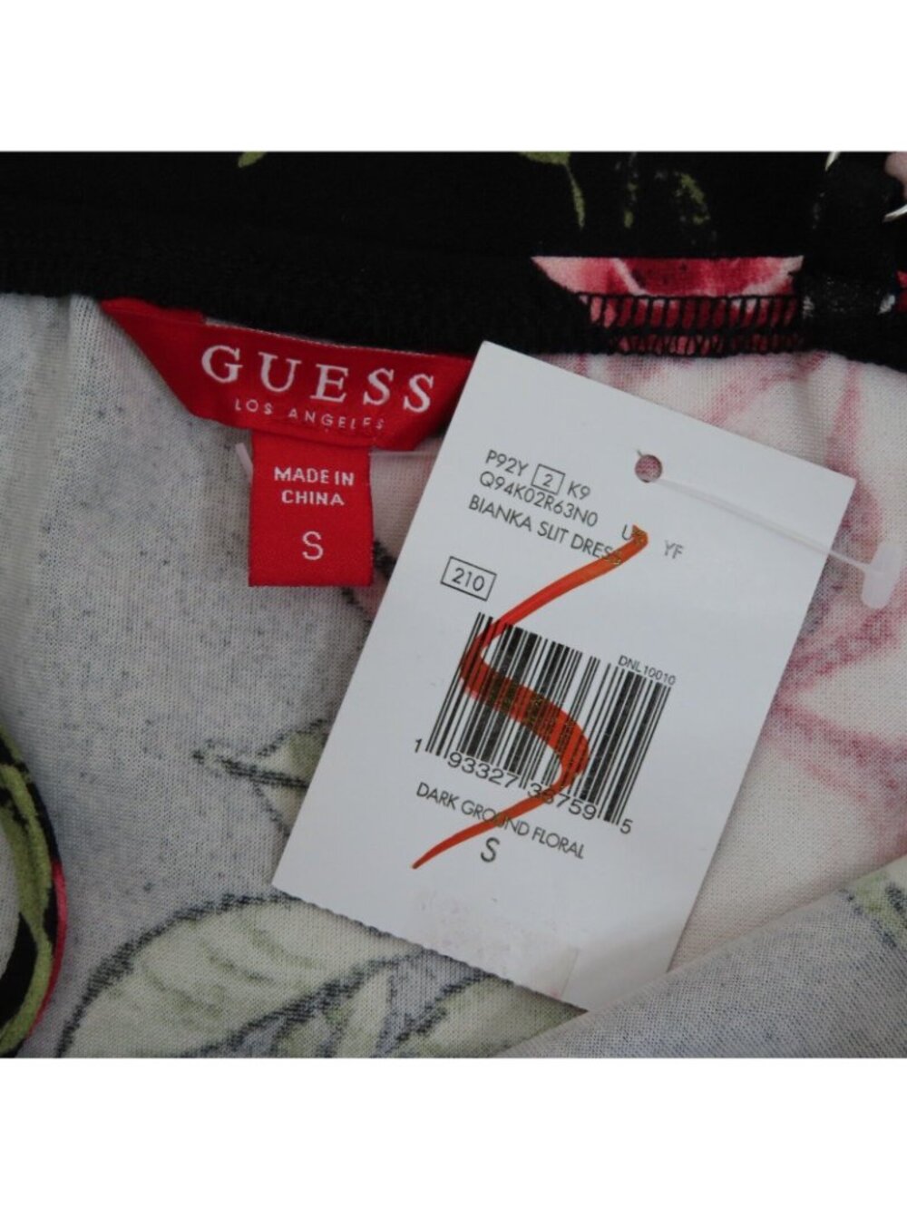 GUESS Womens Small BIANKA Slit Dress Pink Rose Flower Floral Spaghetti Strap NEW - Picture 9 of 13